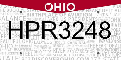HPR3248 Ohio License Plate