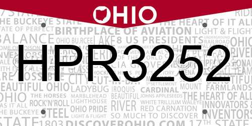 HPR3252 Ohio License Plate