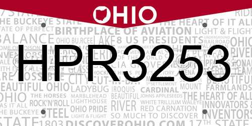 HPR3253 Ohio License Plate