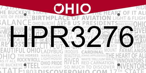 HPR3276 Ohio License Plate