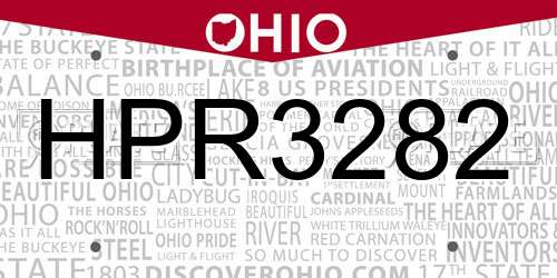 HPR3282 Ohio License Plate