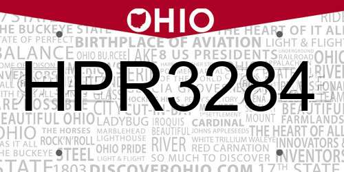 HPR3284 Ohio License Plate