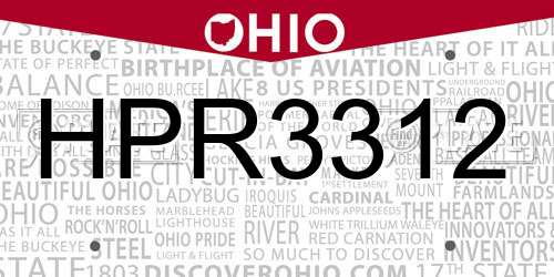 HPR3312 Ohio License Plate