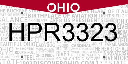 HPR3323 Ohio License Plate