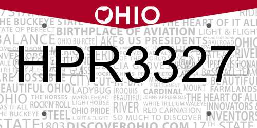 HPR3327 Ohio License Plate