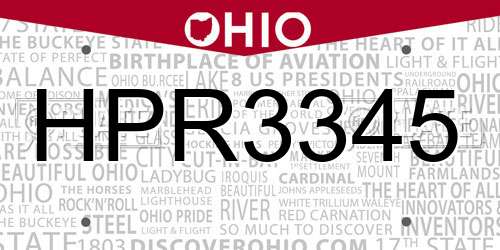 HPR3345 Ohio License Plate