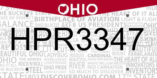HPR3347 Ohio License Plate