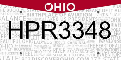 HPR3348 Ohio License Plate