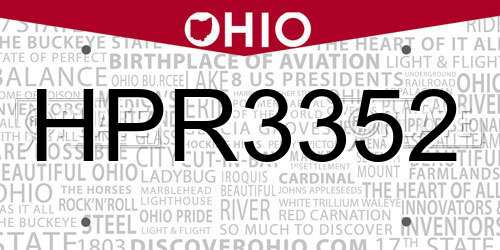 HPR3352 Ohio License Plate