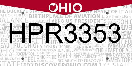 HPR3353 Ohio License Plate