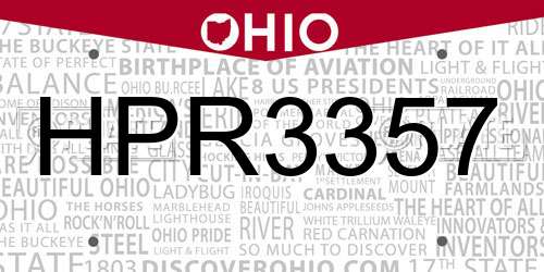 HPR3357 Ohio License Plate