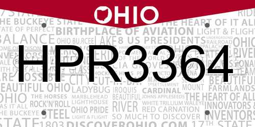 HPR3364 Ohio License Plate