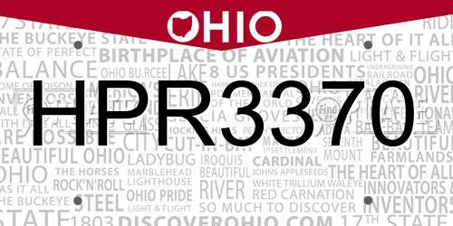 HPR3370 Ohio License Plate