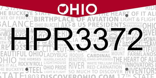 HPR3372 Ohio License Plate