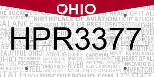 HPR3377 Ohio License Plate