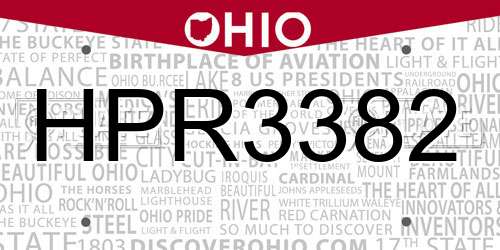 HPR3382 Ohio License Plate