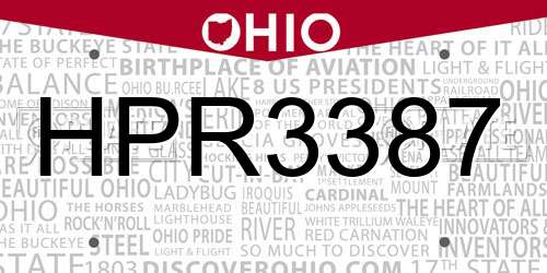 HPR3387 Ohio License Plate