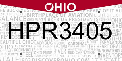 HPR3405 Ohio License Plate