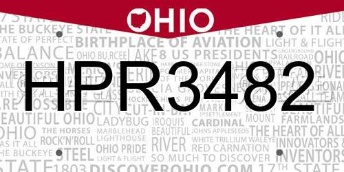 HPR3482 Ohio License Plate