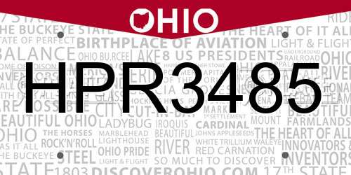 HPR3485 Ohio License Plate