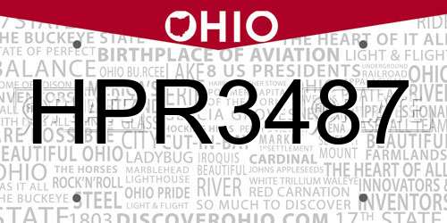 HPR3487 Ohio License Plate