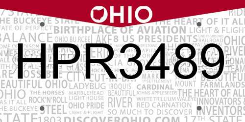 HPR3489 Ohio License Plate