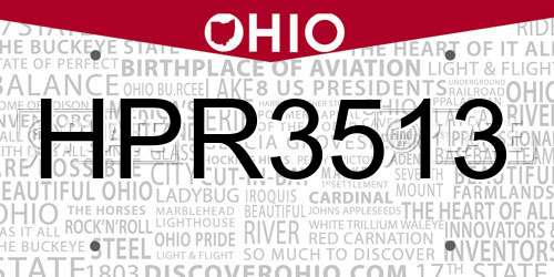 HPR3513 Ohio License Plate