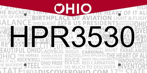 HPR3530 Ohio License Plate