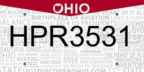 HPR3531 Ohio License Plate