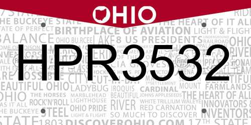 HPR3532 Ohio License Plate