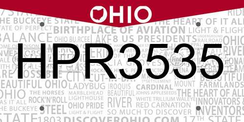 HPR3535 Ohio License Plate