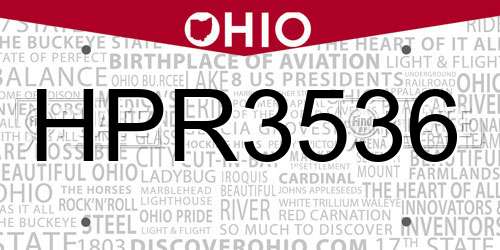 HPR3536 Ohio License Plate