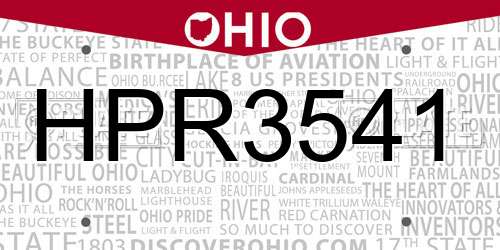HPR3541 Ohio License Plate