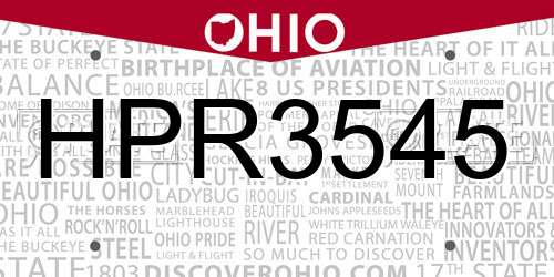 HPR3545 Ohio License Plate