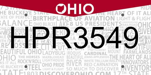 HPR3549 Ohio License Plate