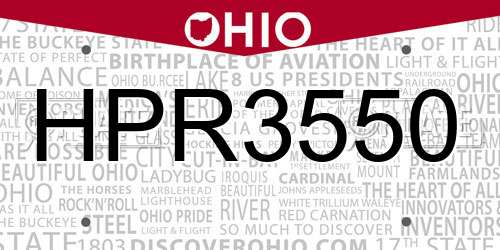 HPR3550 Ohio License Plate