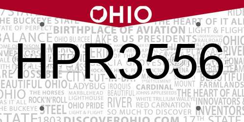 HPR3556 Ohio License Plate