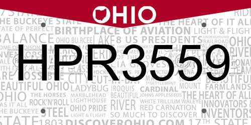 HPR3559 Ohio License Plate