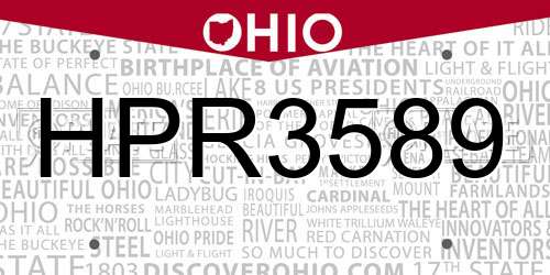 HPR3589 Ohio License Plate
