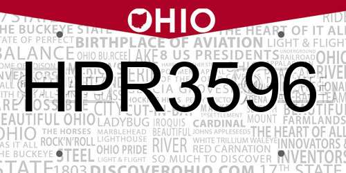 HPR3596 Ohio License Plate
