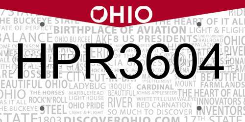 HPR3604 Ohio License Plate