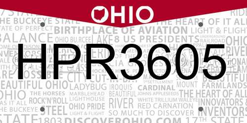 HPR3605 Ohio License Plate