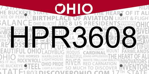HPR3608 Ohio License Plate