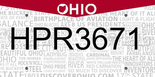 HPR3671 Ohio License Plate
