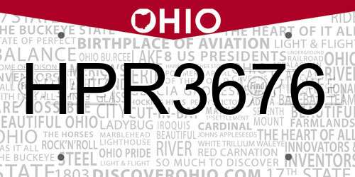 HPR3676 Ohio License Plate