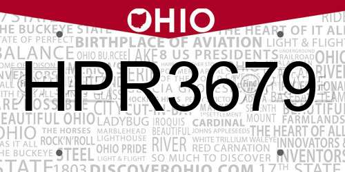 HPR3679 Ohio License Plate