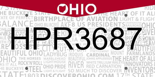 HPR3687 Ohio License Plate
