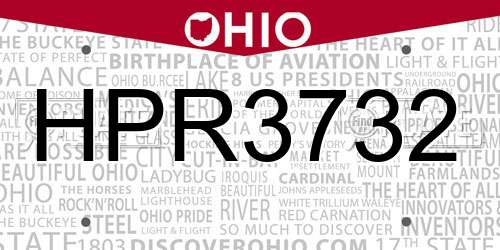 HPR3732 Ohio License Plate