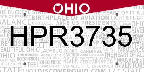 HPR3735 Ohio License Plate