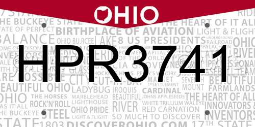 HPR3741 Ohio License Plate